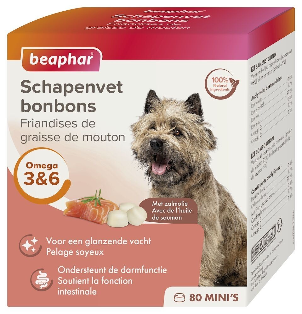 Beaphar Schapenvet Bonbons Zalm 245gr 80st MINI
