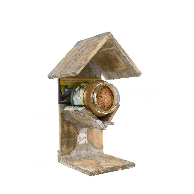 Pindakaaspot Feeder Hout Bird Gift