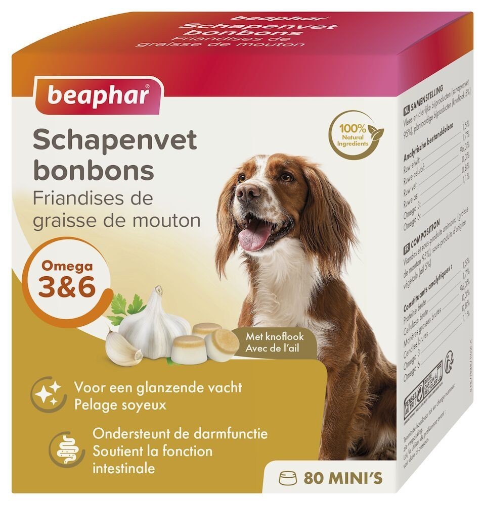 Beaphar Schapenvet Bonbons Knoflook 245gr MINI