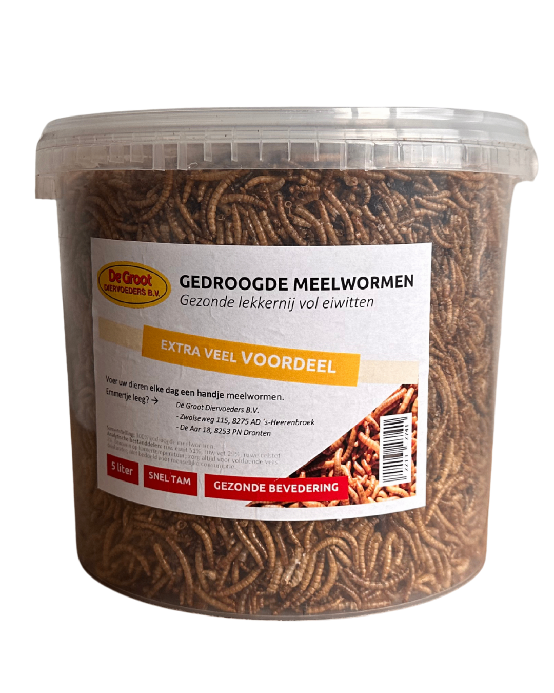 Vogro Meelwormen Gedroogd 5Ltr/1050g
