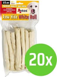 RawHide Witte Roll 16cm (15st) 20 zakjes Buffelhuid