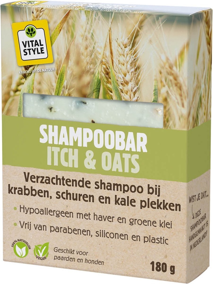 VITALstyle Itch & Oats Shampoobar 180g paard & hond